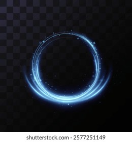 Neon magic circle.Futuristic light circle for background.Light frame.Vector.Magic portal.