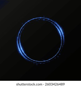 Neon magic circle.Futuristic light circle for background.Light frame.Vector.Magic portal.