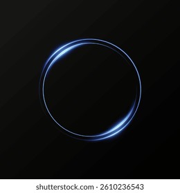 Neon magic circle.Futuristic light circle for background.Light frame.Vector.Magic portal. 