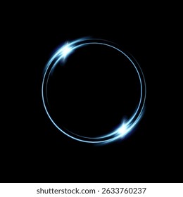 Neon magic circle.Futuristic light circle for background.Light frame.Vector.Magic portal.