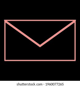 Neon mail the red color vector illustration flat style image