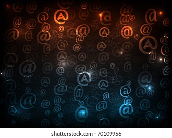 Neon mail symbols. Vector illustration
