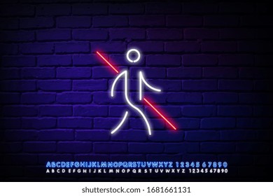 Verbot des Neonmanns, Interdict, Verbotssymbol. Einfache dünne Linie, Vektorillustration des Verbots, Verbot, Verbieten von Symbolen für UI und UX, Website oder mobile Anwendungen
