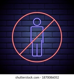 neon man ban, interdict, forbiddance icon. Simple thin line, outline vector of ban, prohibition, forbid icons for UI and UX, website or mobile application.
