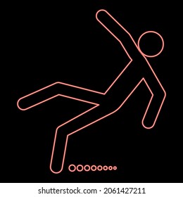 Neon man slip fall