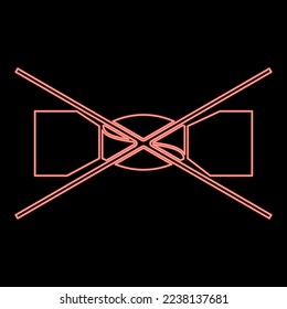 Neon manual spinning prohibited Clothes care symbols Washing concept Laundry sign red color vector illustration image flat style light