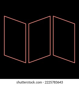 Luz de estilo plano de la imagen del vector de color rojo del mapa de neón