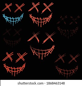 Neon Mask Illustration, Lizber Led Mask, Halloween Mask, Light Up Neon, Scary 