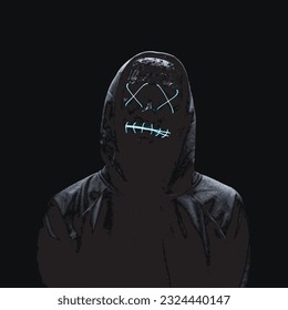 Neon Mask Vector illustration drawing