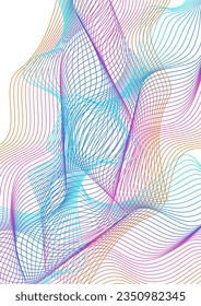 Neon Mesh Background White Vector. Abstract Backdrop. Colorful Ribbon Technology. Line Futuristic Design. Rainbow Motion Wave.
