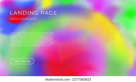 Neon mesh gradient landing page design with 4K size, for landing page, background, homepage, backdrop, etc.