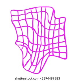 malla de neón en vector. imitación de un objeto 3D volumétrico. objetos para el diseño de una aplicación web de empaquetado de productos de animación.