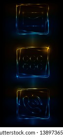 neon message loop symbols phone