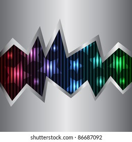 Neon and metal background. Vector illustration. eps10