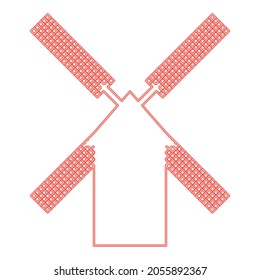 Neon mill red color vector illustration flat style light image