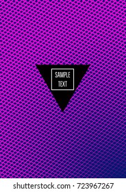 Neon minimal cover template. Contrast geometric 80s style poster background. Linear halftone stripes, waves, zigzag, triangle design element. Vertical dynamic glitch simple flat minimal cover design.