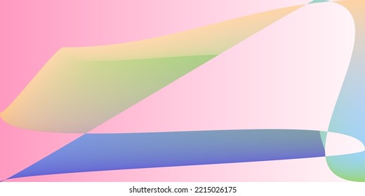 Neon Minimal Fluid Smooth Horizontal Lines. Rainbow Digital Color Psychedelic Illustration. Shape Layers Modern Pastel Original Background. Futuristic Technology Dynamic Pink Multicolor Gradient Mesh.