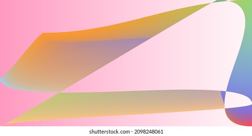 Neon Minimal Modern Layers Blurred Background. Shape Color Multicolor Digital Rainbow Gradient Mesh. Smooth Futuristic Dynamic Pastel Illustration. Pink Fluid Psychedelic Technology Smooth Surface.