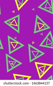Neon minimal pattern with sacral geometry symbols in modern style. Can be used for fluent design poster, hipster cover, flyer.