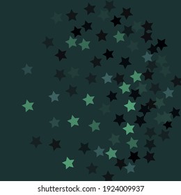 Neon  Mint Simple Black Sky Seamless Vector. Dark Holiday Christmas Geometrical Shape Backdrop. Olive Cold  Blue Magic Dark Original Night Background. Green Party Bright Stars Sparkle Illustration.