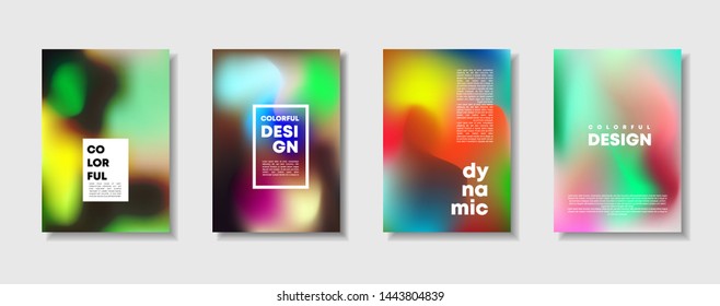 NEON Modern abstract background with  gradient in red, green, blue, purple, yellow and pink. Geometric shapes and lines. Dynamic color flow poster, banner. Future digital patterns placard.