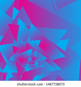 Neon Modern Contemporary Art Minimal Absract Geometric Gradient Pattern with Fluorescent Color Graphic Shapes Elements of Triangle