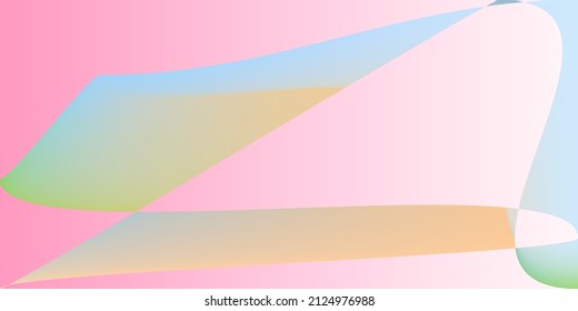 Neon Modern Psychedelic Color Illustration. Layers Shape Pastel Multicolor Rainbow Gradient Mesh. Futuristic Minimal Digital Fluid Smooth Surface. Smooth Pink Dynamic Technology Original Background.