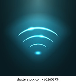 Neon modern wifi sign. EPS10 vector.