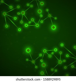 Neon molecular structure of DNA. Science and technology concept, geometric abstract background