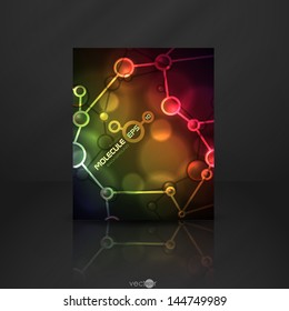 Neon molecule illustration.  Vector illustration. Eps 10.