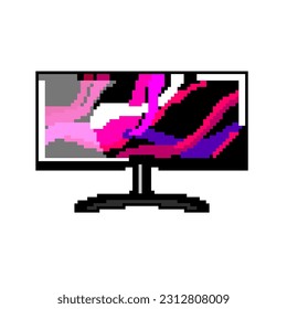neon monitor pc gaming game pixel art retro vector. bit internet technology, cyber neon monitor pc gaming. old vintage illustration