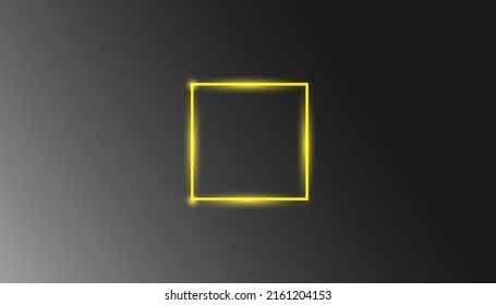 Marco cuadrado monocromo neón con espacio para copiar. Conjunto de plantillas de marco cuadrado de degradado de neón. Elemento gráfico expresivo y futurista, forma geométrica para un diseño brillante. Vector completo