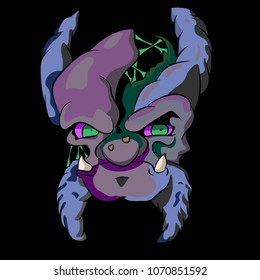 Neon the monster. Person, Satan, devil, mutant, horns.
