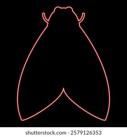 Neon moth butterfly clothing red color vector illustration image flat style