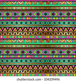 neon multicolor tribal Navajo seamless pattern. aztec grunge abstract geometric art print. ethnic hipster backdrop. Wallpaper, cloth design, fabric, paper, wrapping, textile, postcards.  