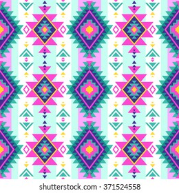 neon multicolor tribal Navajo vector seamless pattern. aztec fancy abstract geometric art print. ethnic hipster backdrop. Wallpaper, cloth design, fabric, paper, cover, textile design template.