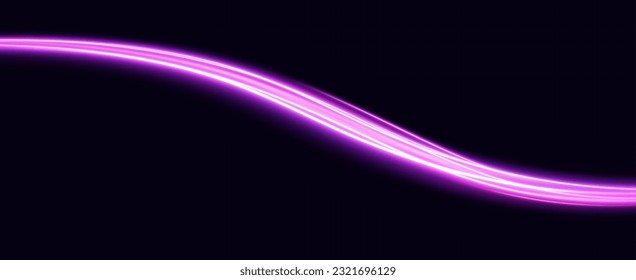 
neon multicolored glowing swirl. The effect of moving at speed. Easy trail. Shiny wavy path. Vector.Data transmission