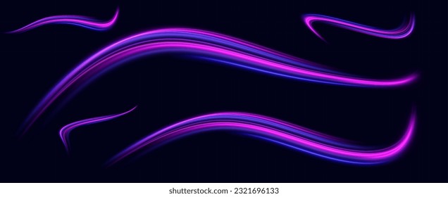
neon multicolored glowing swirl. The effect of moving at speed. Easy trail. Shiny wavy path. Vector.Data transmission