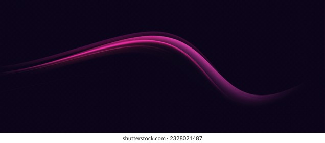 giratoria multicolor neón. El efecto de moverse a la velocidad de la luz. Un camino fácil. Sendero ondulado brillante. Vector.