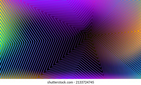 Neon multicolored gradient mesh with lines bend abstract digital art wallpaper.