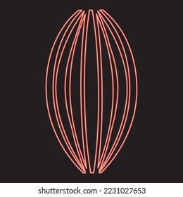 Neon muscle red color vector illustration image flat style light