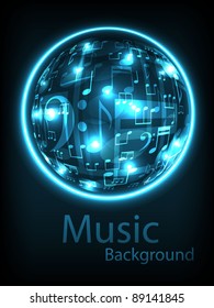 neon music background. vector illustration