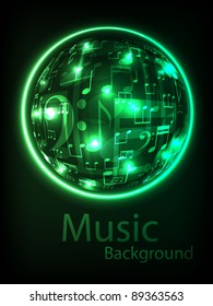 neon music background. vector illustration