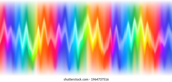Neon music equalizer, magnetic or sonic wave techno background. Sound audio wave frequency flow. Neon effect rainbow waveform, sonic equalizer visual illuminated dynamic flow. Voice diagram.