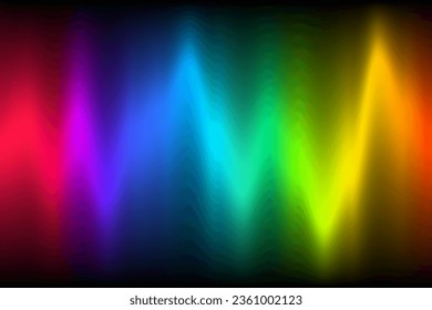 Neon music equalizer, magnetic or sonic wave techno vector background. Sound audio wave frequency flow. Neon effect rainbow waveform, sonic equalizer visual illuminated dynamic flow. Voice diagram.