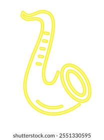 neon music instrument saxophone isolated