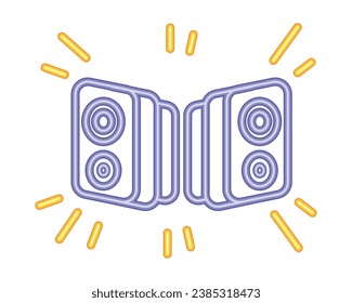 neon music speaker illustration design