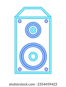 neon music speaker vector isolated