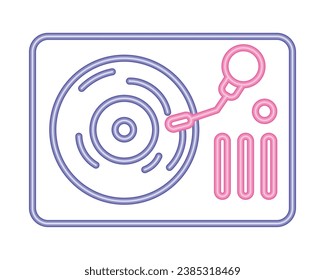 neon music turntable vinyl illustration