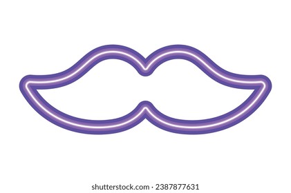 neon mustache design illustration isolated